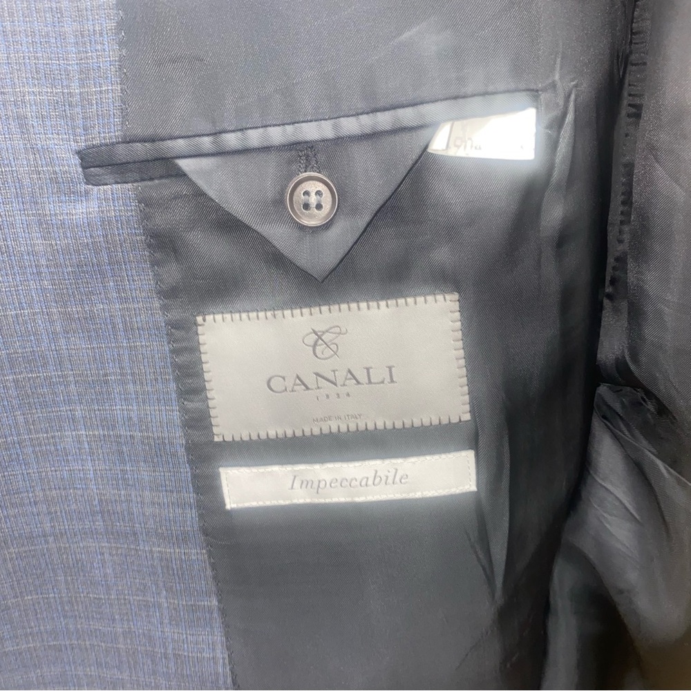 Canali Slate Blue Wool Blazer, 58R (US Equivalent 48R) - Picture 8 of 9
